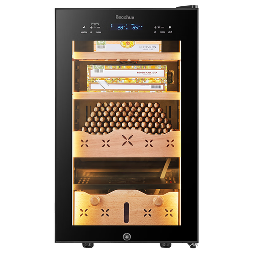 Bacchus cigar cabinet, inverter compressor, independent humidity control, constant temperature and humidity, naked air-cooled cedar wood shelf YH-24WIFI model 300-400 pieces 65L