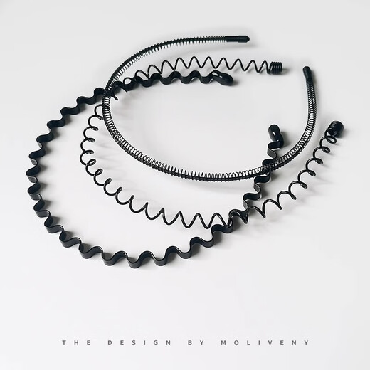 Danqin Men's Hairband Sports Face Washing Headband Boys Pressed Hairpin Hairband Women's Non-Stretching Men's Fixed Hair Bundle 6MM Iron Wave Hairband