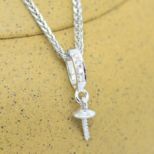 Changju 18K gold pearl buckle 18K gold buckle red, yellow and white three-color spot single row diamond pendant buckle bead plate buckle head 18K gold