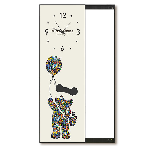 Miroir de vinaigrette push-pull cachée pour lentilles de contact ménagers Miroir de la chambre à coucher Miroir décoratif Miroir mural décoratif peinture d'un style avec horloge 30 * 100cm