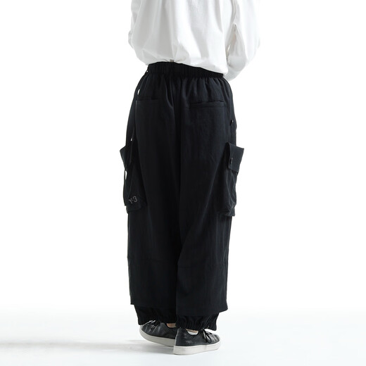 Y-3/Y3 Herrenmarke Lose und modische große Taschenhosen mit Weitbein-Hosen Raiby-Leg Casual Hosen JD3523 Black JD3523 M