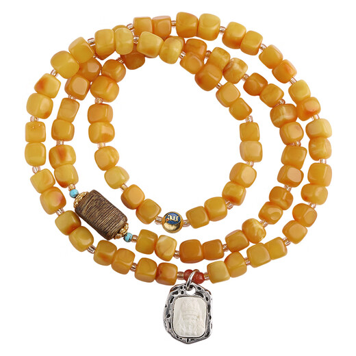 Potala Palace beeswax bracelets, agarwood sugar cubes, Zakiram beads, multi-circle 925 silver transfer beads, men's and women's bracelets, birthday gifts, year-old quiet and warm beeswax multi-circle bracelets