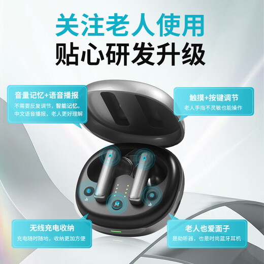 Jiesheng in-ear digital hearing aid for the elderly with deafness, behind-the-ear binaural charging, suitable for light, medium and severe HAT608A