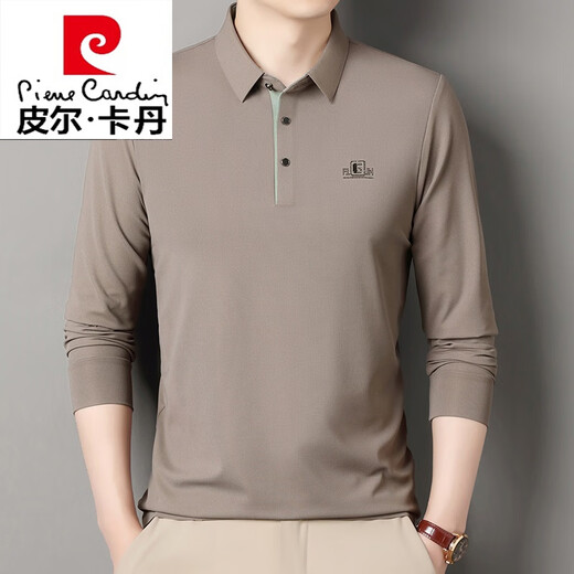 
Pierre cardin long-sleeved T-shirt for men solid color spring and autumn thin middle-aged pure cotton lapel t-shirt top base polo shirt 6625 red M 165 suggestions 95-115Jin [Jin equals 0.5 kg]