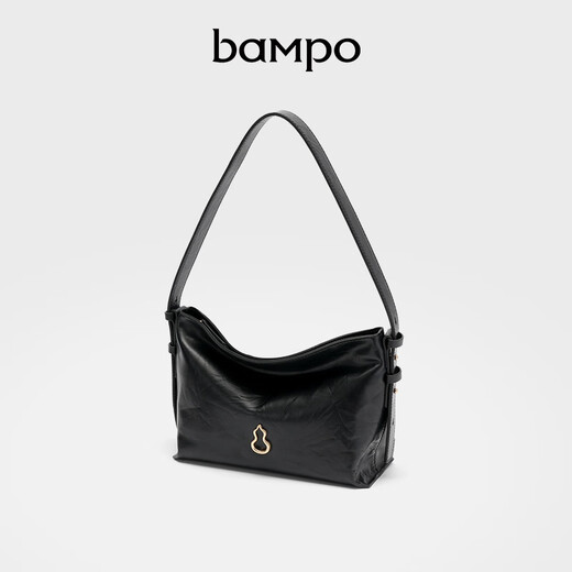 Banpo Decoration Family (bampo) new bag small first-layer cowhide hand-scratch pattern small bag fashionable high-end women's bag shoulder crossbody bag gift ink black