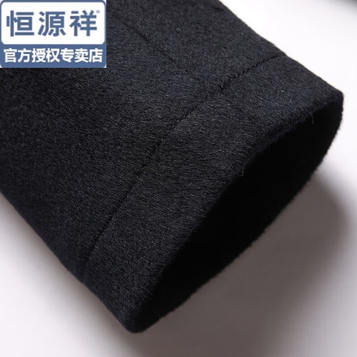 恒源祥品牌高档纯羊毛呢外套男短款秋冬季加厚干部行政夹克男士呢子大衣 灰色 M 170