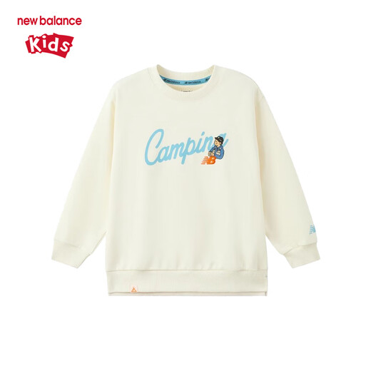 newbalance nb children's clothing 25 years spring new products for men, women and children versatile casual long-sleeved round neck pullover sweatshirt 7ZF12043 7ZF12043-BK black 120 cm