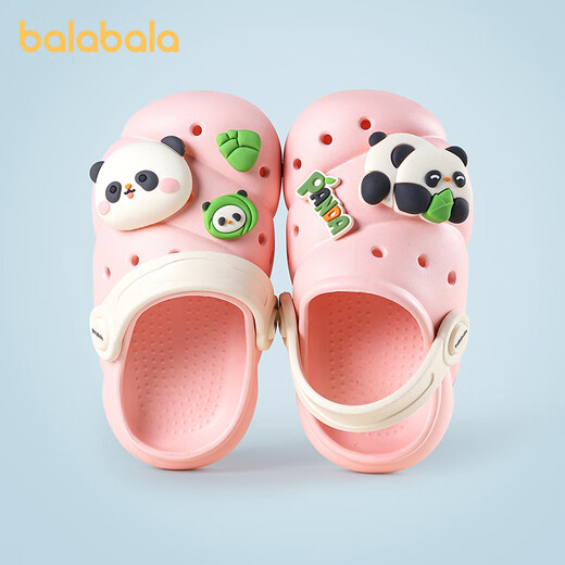 Balabala children's slippers for girls summer baby cute panda slippers for little girls indoor home boys anti-slip clogs pink 23 inner length 15cm (150) suitable for feet 14cm long