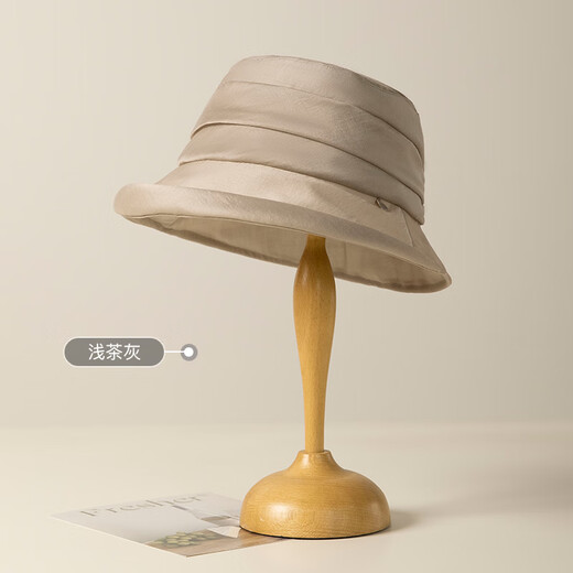 
Siggi hat women's spring and summer sun hat fashionable small hat fisherman pot hat Japanese imitation silk folding sun hat gift