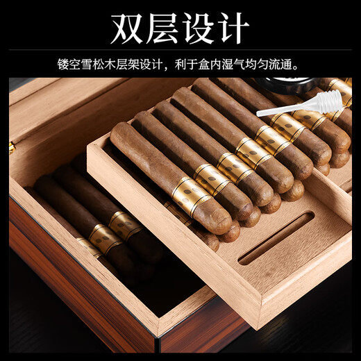 CIGARLOONG cigar humidor piano paint large capacity double-layer cedar wood Cuban cigar humidor cabinet box