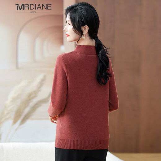 Mrdiane wei warm velvet sweater women's sweater all-in-one velvet thickened bottoming shirt women's top coffee red one size