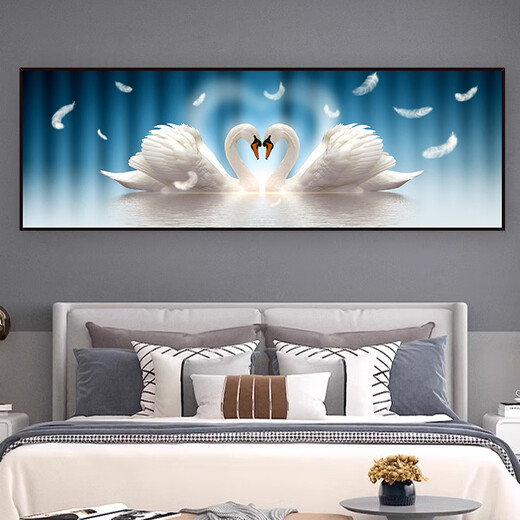 Phty Bedroom Decoration Pintura Sentido de alta gama sin golpear las pegatinas modernas de la noche de la cama Autoadhesiva Pintura de pared Sala de estar Sofá Murales de pared Doble yu Feifei TH-1396 Viene con el adhesivo No. 1: ancho 90 cm x altura 30
