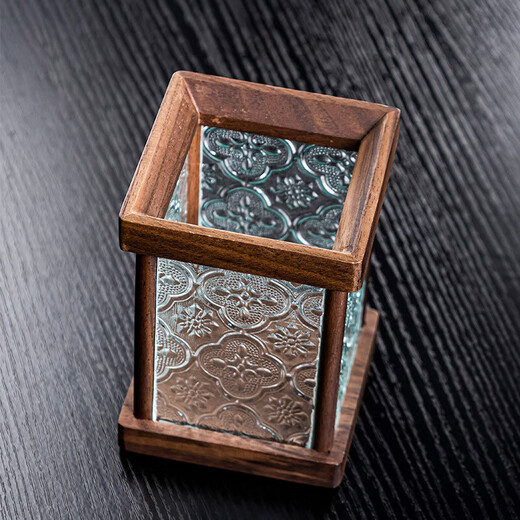 Rongshantang Pure Titanium Tea Ceremony Six Gentlemen Set Tea Knife Tea Clip Pot Pen Tea Cup Holder Fork Tea Bucket Tea Set Accessories Walnut Glass Gentleman Storage Bucket-Ruyi