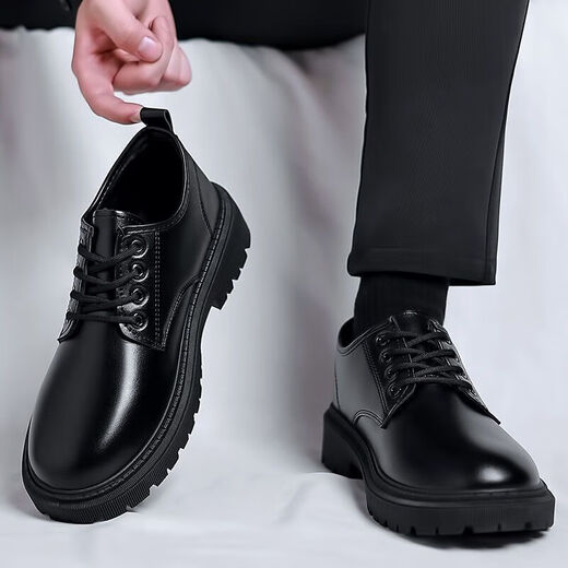 Black leather shoes for men 2025 new style Martin boots British style summer groomsmen men's casual formal business shoes black 40