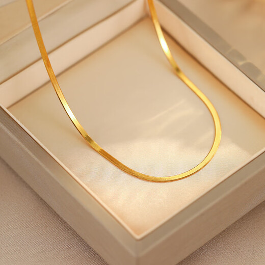 Youshu snake bone chain necklace women's clavicle chain 18k gold gold sterling silver gold necklace light luxury high-end without losing pigment chain 18K gold