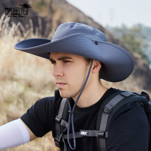 Fourdatry9207 Hombo de pescador Hombres de verano Big Brim Sunshade Sombrero al aire libre Protección solar Sol Bolsero Ayerán Men Moving Bicycle 9207 Nanny Green