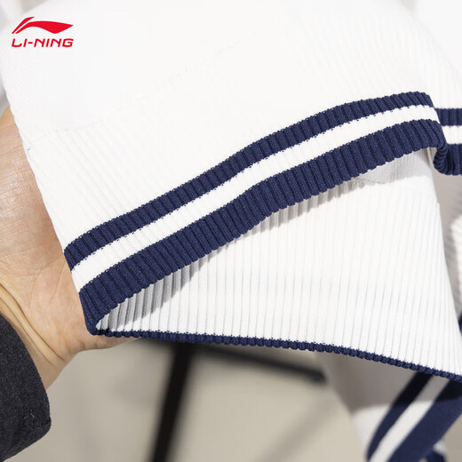 
Li Ning round neck long sleeve pullover hatless knit sweater men in autumn and winter warm casual versatile sweater base shirt top men standard white S