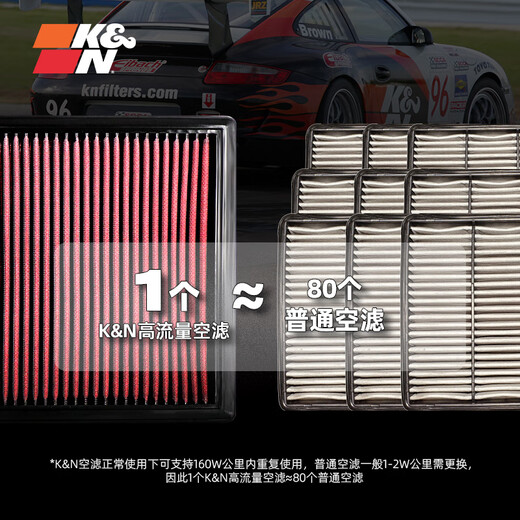 K&N空气滤芯适用宝马540i/GT630i/740Li/840i/X3/530空滤33-30079