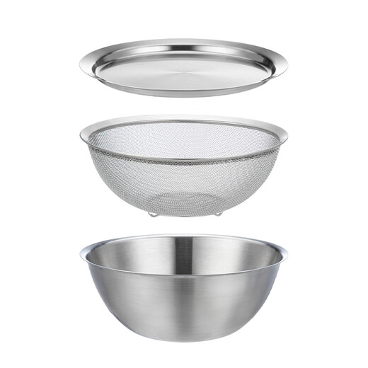 Frost Mountain Matryoshka Basin 304 Stainless Steel Kitchen Drainage Basin for Draining and Washing Vegetables Six-piece Set Oil Strainer Salad Bowl *Recommended by the Manager Kitchen Cooking 6-piece Set