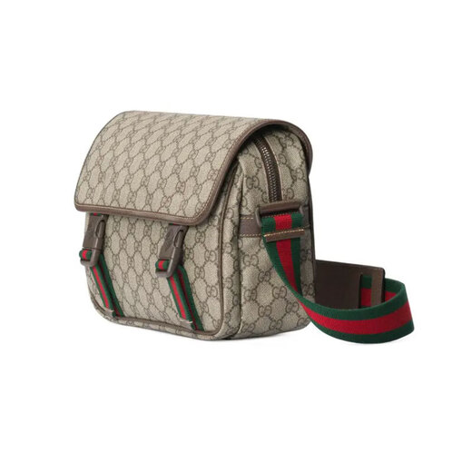 Gucci (Gucci) Frauen Miss Bags Männer und Frauen gleicher Stil GG Damenbeutel Paare rot und grün gestreiftes Gurtband Briefbeutel Beige Ebony 760123facjn9765