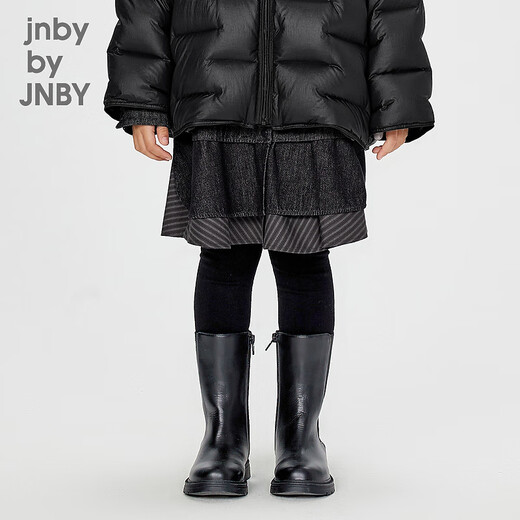 Jnby por Jnby Jiangnan Buddies Ropa para niños Botas de tubo de medio cuero Multicolor cómodo, de otoño e invierno, niños y niñas niños 6o9m13590 001/negro 33 tamaño