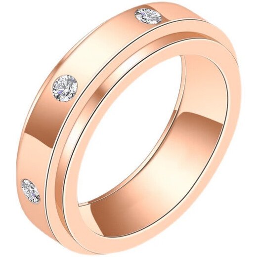 QUAMER gold store model Bojia Shilai running ring for women 925 sterling silver gold plated can be rotated and rotated platinum - single diamond size 10