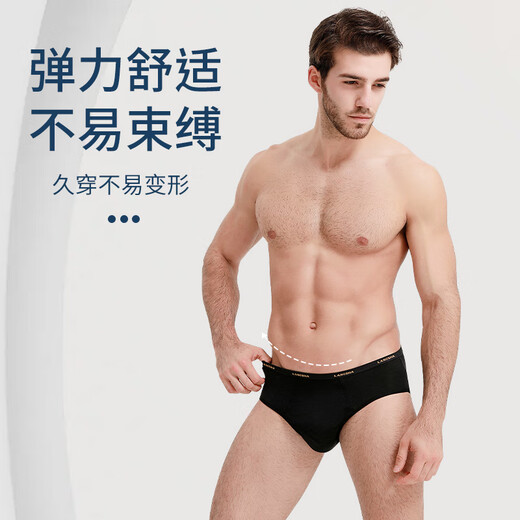 浪莎内裤男三角抑菌男士舒适透气男式大码宽松短裤中腰裤头 175/XL