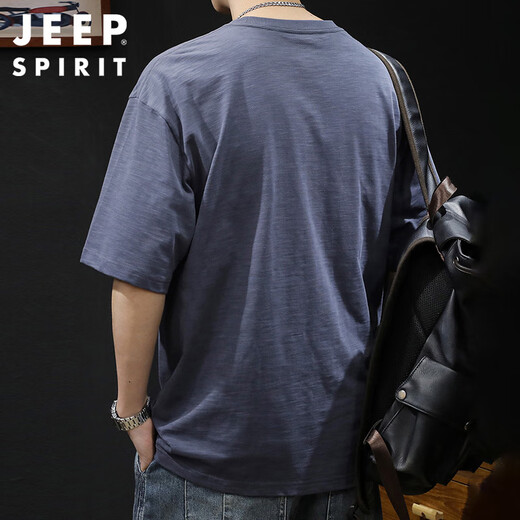 JEEP SPIRIT Jeep short-sleeved T-shirt men's summer bamboo cotton tops trendy brand casual T-shirt men's dark gray XL JEEP SPIRIT Jeep short-sleeved T-shirt men's summer bamboo cotton tops trendy brand casual T-shirt men's dark gray XL