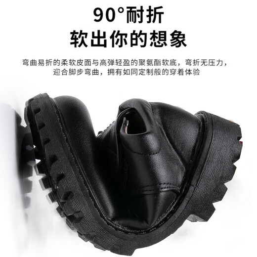 Chuangjingyi selected boy leather shoes to perform boy black leather shoes to perform British Spring and Autumn Student Boys genuine leather children atmospheric black lace-up [9901] 26 [16.5cm]