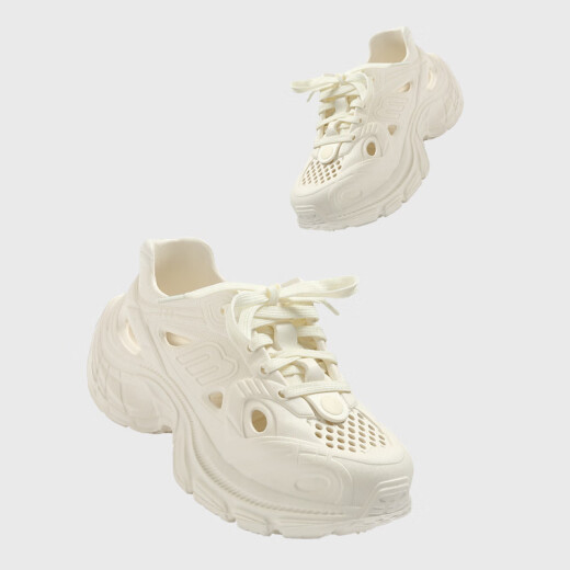 Les chaussures de trou d'épaisses semelles de Shangfen semesent pour les usures d'été pour hommes anti-glissement anti-odor sandals de plage de plage de plage pour hommes, blanc 42 taille positive (longueur intérieure 260 mm)
