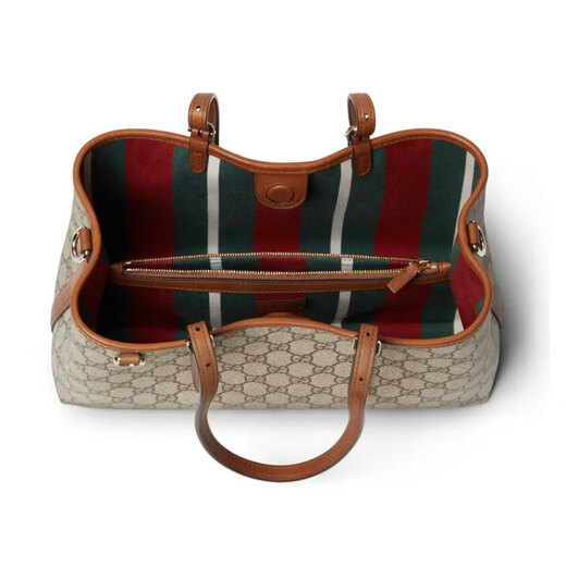 GUCCI (GUCCI) Bag de sac pour femmes sac Double G Emblem Series Nouveau petit sac fourre-tout Sac à bandoulière One-épaule 38 SECTION SMAL SMAL BEIGE / BRORN DARK 815214FAD6L9758