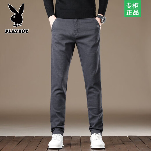 Pantalones de pantalones para hombres Playboy Menora de jeans Summer delgado y recto Slim Pantalones casuales de primavera y otoño pantalón versátiles de moda