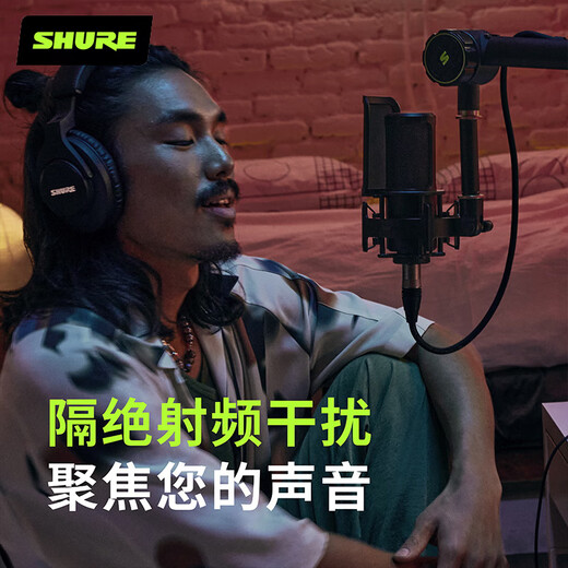 SHURE SM4 large diaphragm condenser microphone anchor K song live broadcast professional audiobook dubbing microphone recording equipment set SM4 kit with shock mount + desktop stand