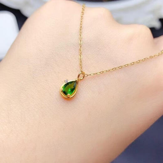 Canxian new drop-shaped gemstone necklace for women 925 silver gold-plated inlaid with natural tanzanite diopside citrine pendant citrine