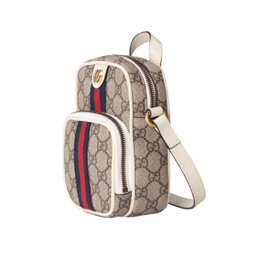 古驰（GUCCI）女差包情侣款包包Ophidia 双G相机包手提单肩斜挎包生日礼物 乌木色/白色671682-96IWT-9794