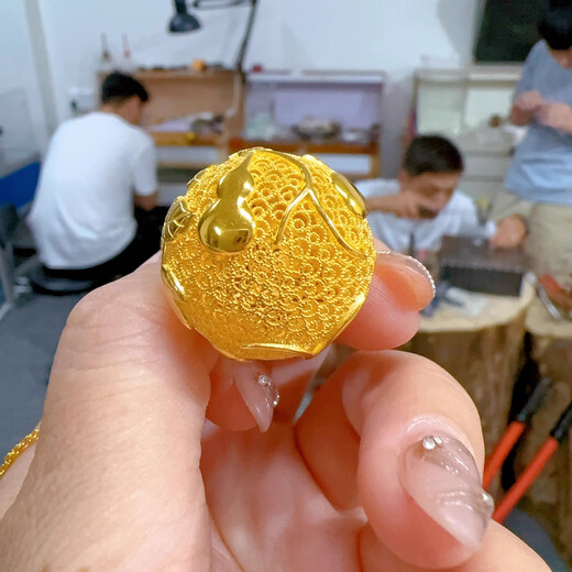 Canxian gold gourd pendant, gold-plated silver climbing gourd, filigree hollow ornaments, ancient pure gold, Fulu gift, new filigree hollow climbing gourd, weighs about 16 grams