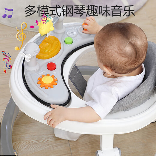 JOT TMM Baby Walker 2025 Nuevas piernas en forma de O Walker multifunción de 6-18 meses de edad para bebés y anti-rolling, altura ajustable y baja + placa de música + juguetes + rueda universal