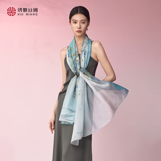 
Embroidered silk Suzhou long silk scarf gift box 100% mulberry silk silk scarf shawl for women thin 2025 spring and autumn summer scarf