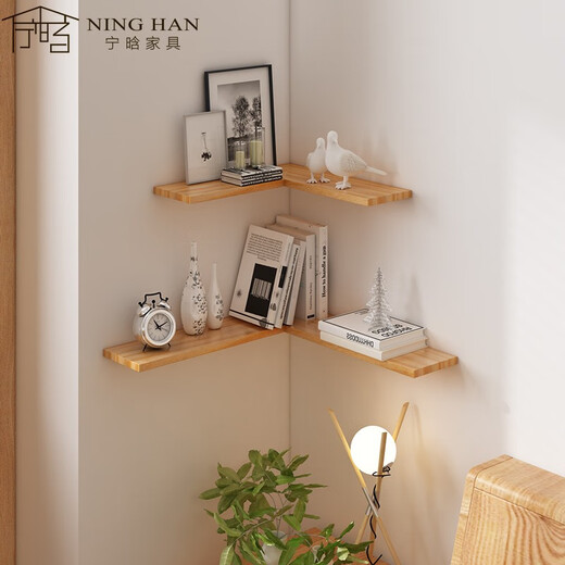 Wen Yijia customized corner European corner shelf board storage rack living room turning north wall shelf bedroom wall decorative book shelf wall corner partition 45+45+60*15 cm (3 pieces)