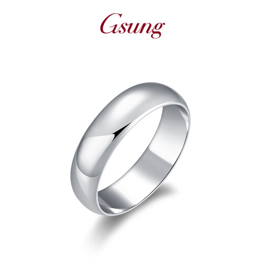 GsunG men's platinum ring women's plain ring PT950 smooth ring simple platinum aperture plain ring can be customized with engraving. Priced by gram, please contact customer service before bidding.