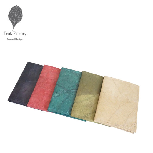 Teakblätter Passportasche Original Design importierten Kartenbeutel für Reisen und Waldherstellung Schutzhülle Frühes Frühling - Grün