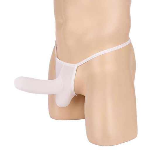 Men's Sexy Underwear Transparent Ice Ribbon T-Pants Men's T-Pants Men's See-through Sexy Underwear Flesh Color One Size Cover Opening