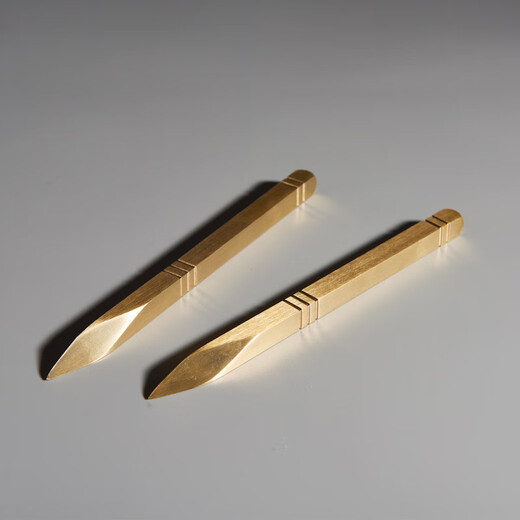 Fat Donglai's same tea knife, Pu'er tea knife, pure copper Kung Fu tea ceremony accessories, tea needle, tea cone, tea cake opening, pure hand pure copper square tea knife