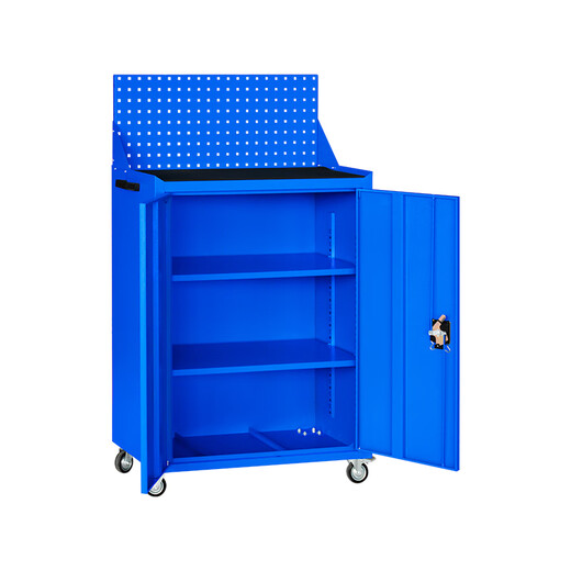 Gutian Tool Cart Hardware Tool Box Workshop Tool Cabinet Repair Trolley Parts Cabinet Side-by-side Door Lock Auto Repair Mobile Blue Standard Model with Casters