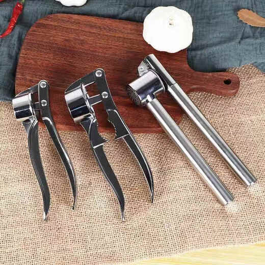 The same type of garlic press stainless steel easy-to-clean garlic artifact 304 manual garlic pounder household garlic clip standard (large size) garlic press