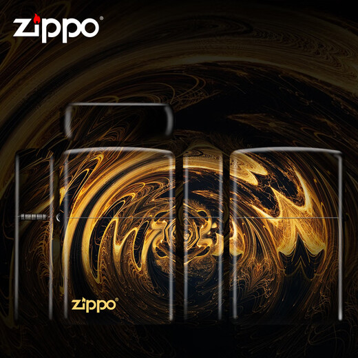 Véritable briquet ZIPPO avec impression couleur sur six faces pour offrir en cadeau, kérosène original américain ZIPPO mâle, temps et espace dorés (une seule machine ne contient pas d'huile) -DY9902CY