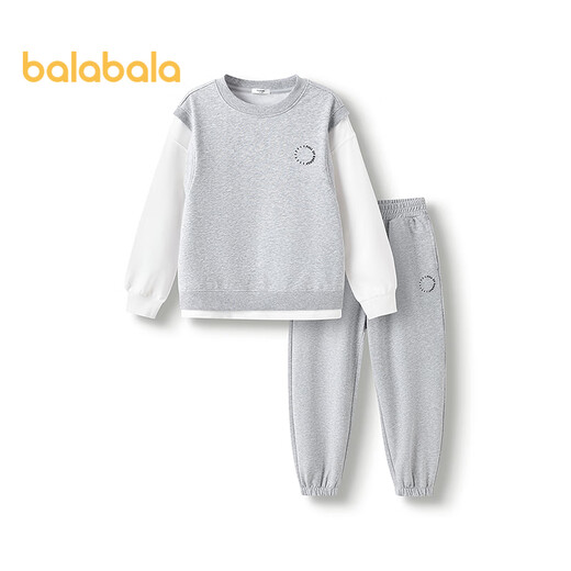 Balabala Children's Clothing Boys Long Maneves Set Children's Sportswear 2025 Nouvelle robe de printemps Fake Two-Thyle Fashion 208125104104