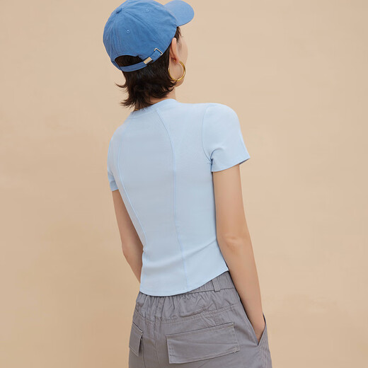 ANNERUN summer sports short-sleeved T-shirt yoga wear for women 2025 new high-end training wear Pilates top training wear avocado green S