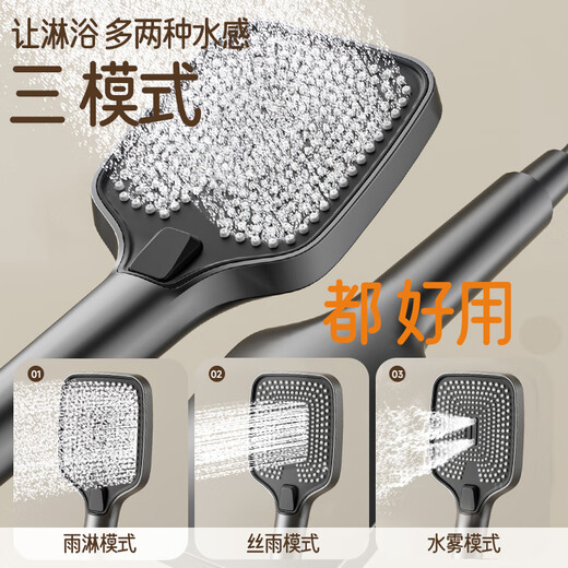 惠达（HUIDA）恒温淋浴花洒套装精铜主体家用浴室卫生间无顶喷全套枪灰DW699