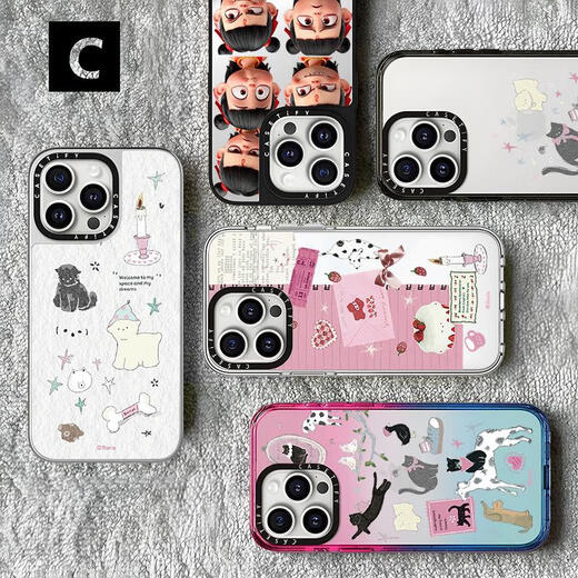 念立岸华强北C家适用iPhone苹果16promax手机壳16plus/16pro潮牌15可爱1413卡通12联名Roria新款联名小狗 CASETiFY黑框透明-CS#12041 iPhone16P